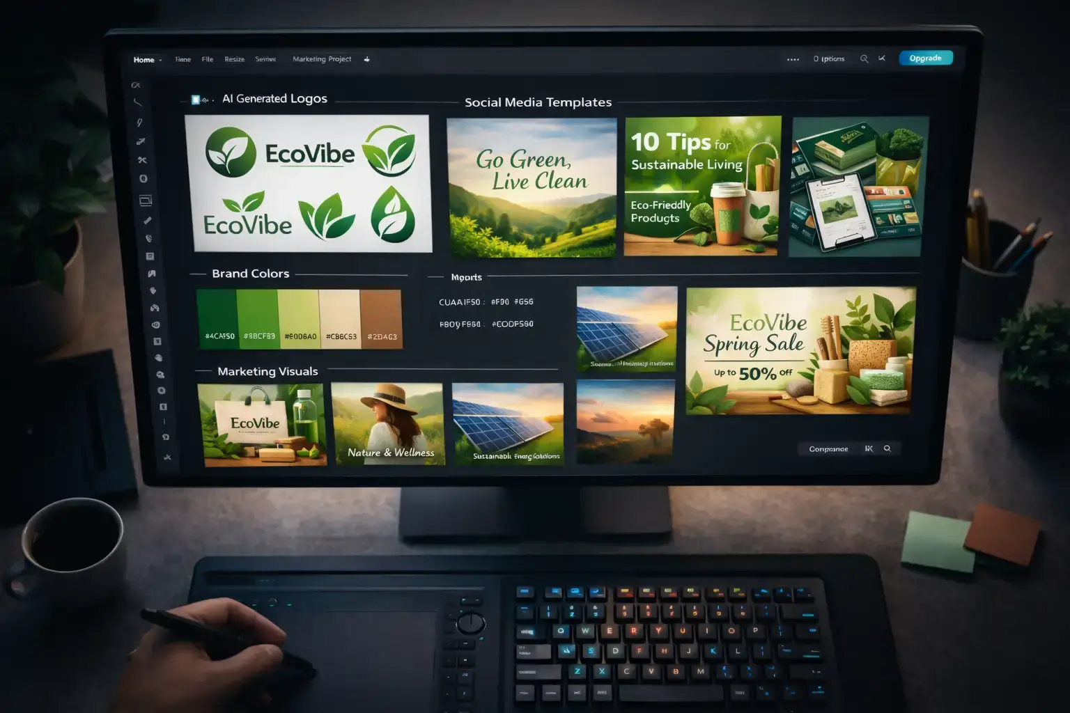 AI-powered logo and social media design