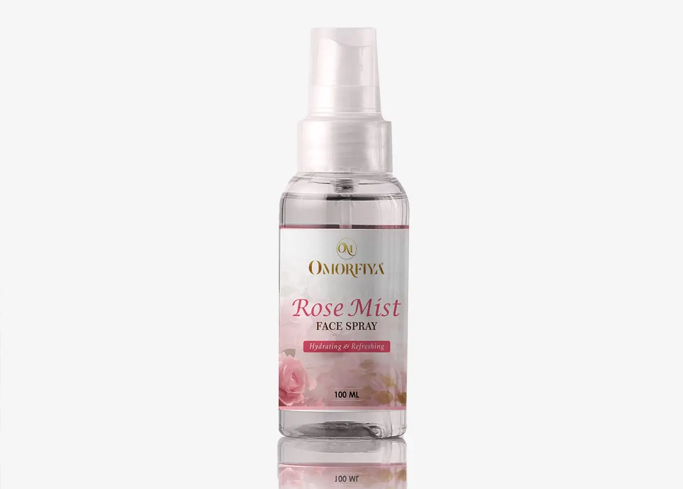 Omorfiya rose spray product branding and design
